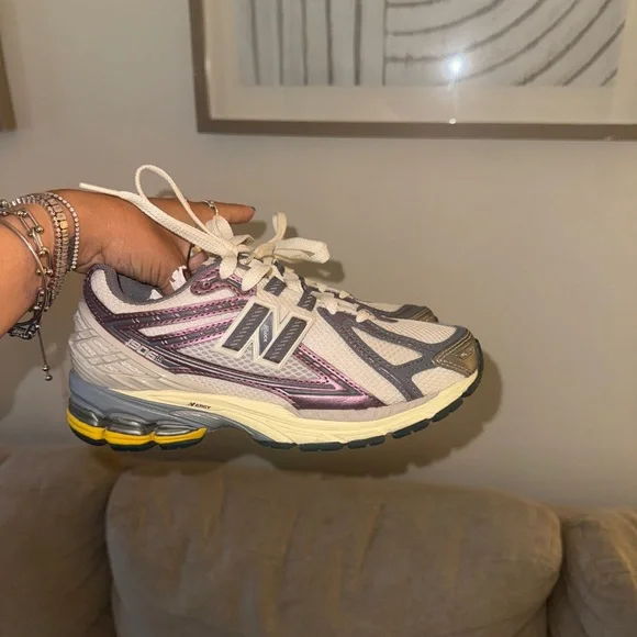 New Balance Women's Sneakers - Purple, Cream, Yellow - Picture 4 of 5